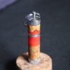 Hybrid Key Chain Lighter Cottonwood Burl with Red