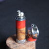 Hybrid Key Chain Lighter Cottonwood Burl with Red