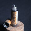 Hybrid Cottonwood Burl - Orange - White Key Chain Lighter