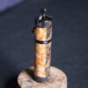 Hybrid Cottonwood Burl - Orange - White Key Chain Lighter